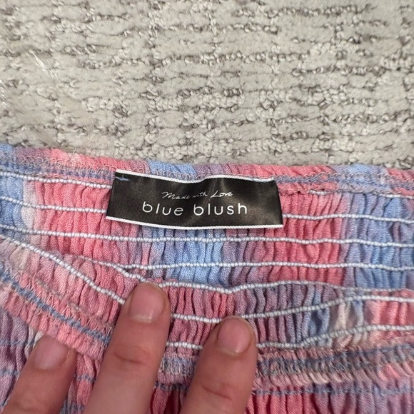 Cotton Candy Off the Shoulder Smocked Top - Picture 2 of 4